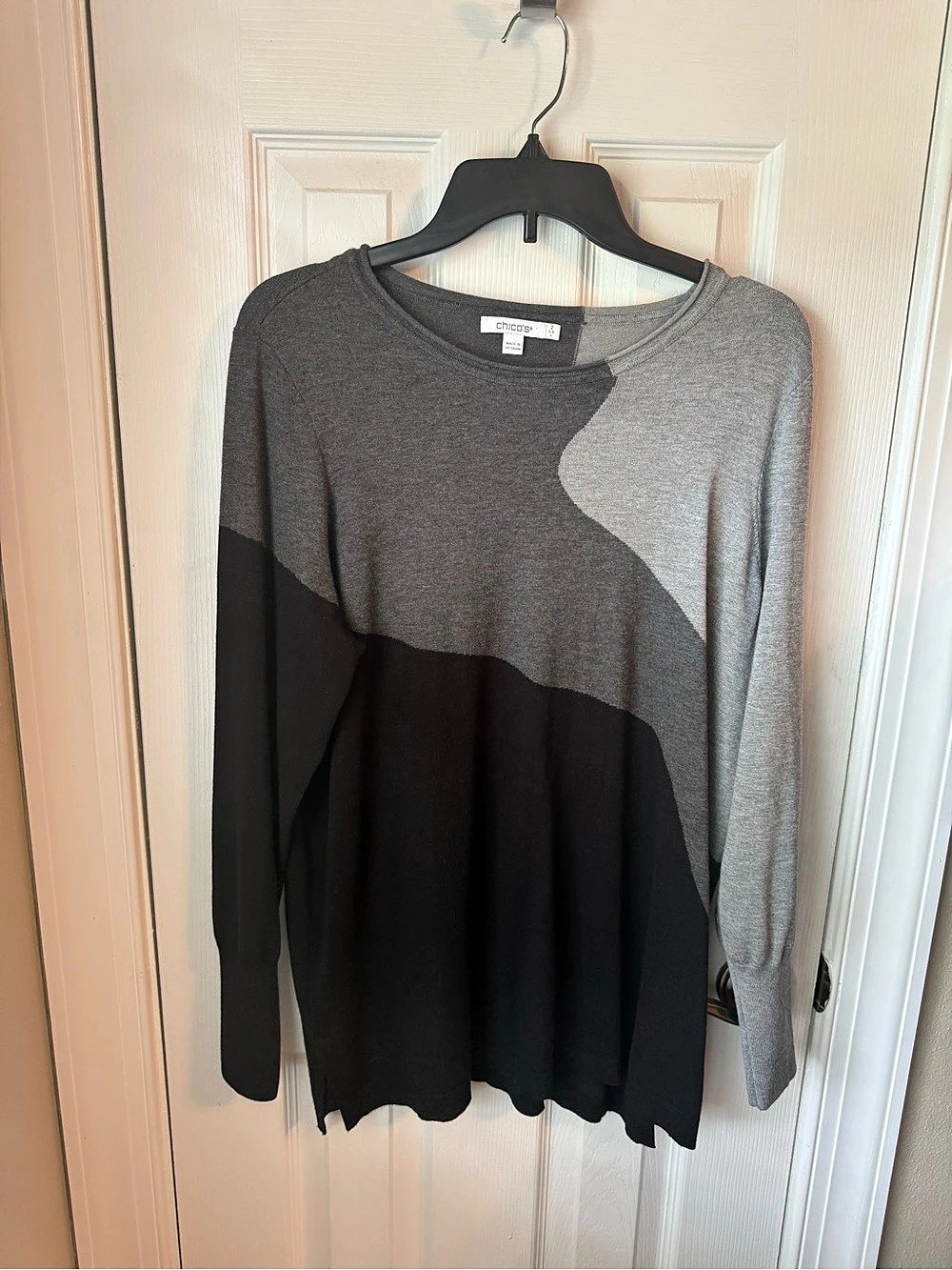 Chico's Colorblock Bateau Dolman Pullover Sweater Color Block Small